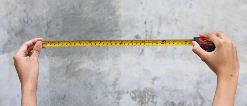 Fita Metrica com fundo cinza